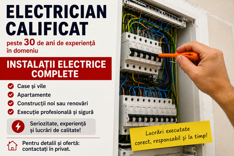 Electrician calificat Giurgiu si imprejurimi